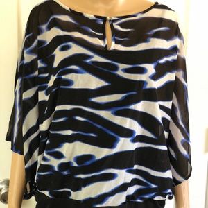 Jennifer Lopez Blouse.Sheer top w/shell on bottom